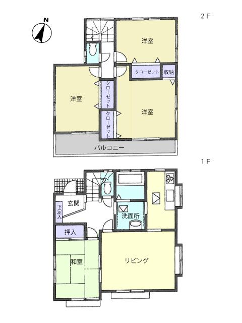 Floor plan. 31,800,000 yen, 4LDK, Land area 133.57 sq m , Building area 96.38 sq m