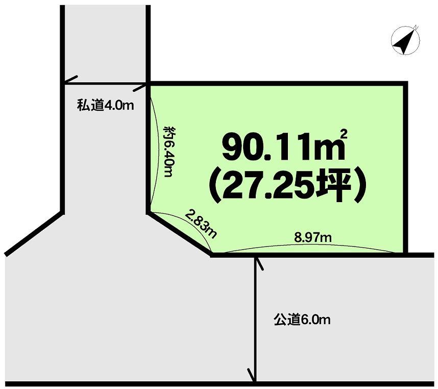 Compartment figure. Land price 22,800,000 yen, Land area 90.11 sq m