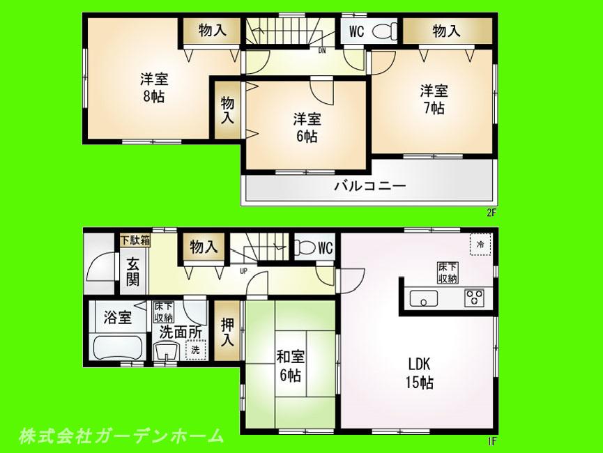Floor plan. 28.8 million yen, 4LDK, Land area 99.1 sq m , Building area 103.61 sq m living environment favorable, New life It is also peace of mind