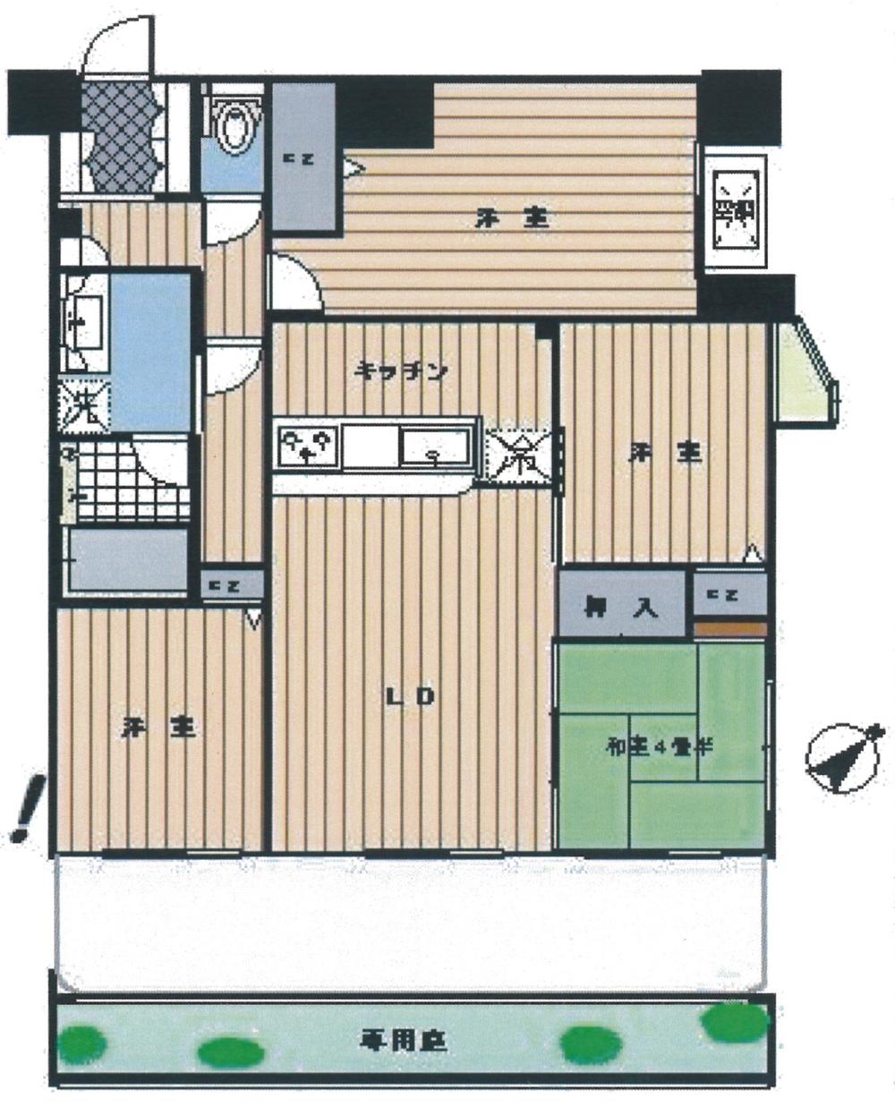 Floor plan. 4LDK, Price 19,990,000 yen, Occupied area 76.53 sq m , Balcony area 18.94 sq m indoor (December 2013) Shooting