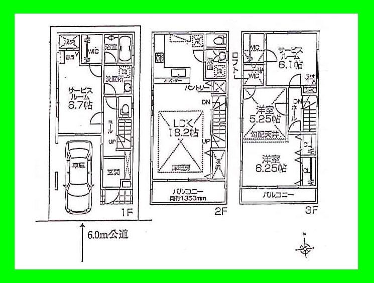 Floor plan. (4 Building), Price 37,800,000 yen, 2LDK+2S, Land area 67.55 sq m , Building area 121.9 sq m