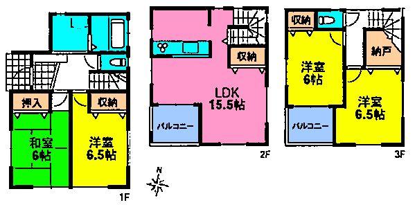 Floor plan. (A Building), Price 39,800,000 yen, 4LDK+S, Land area 82.86 sq m , Building area 101.3 sq m