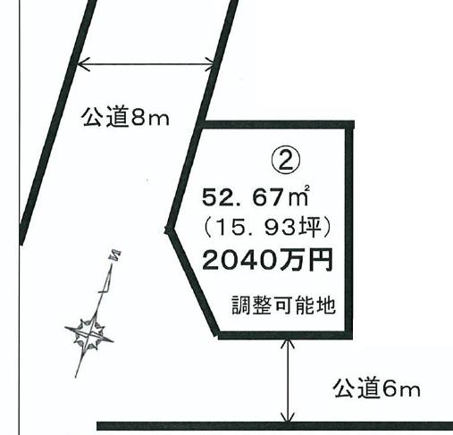 Compartment figure. Land price 20.4 million yen, Land area 52.67 sq m