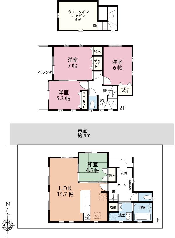 Floor plan. (1 Building), Price 33,800,000 yen, 4LDK, Land area 100.05 sq m , Building area 92.33 sq m
