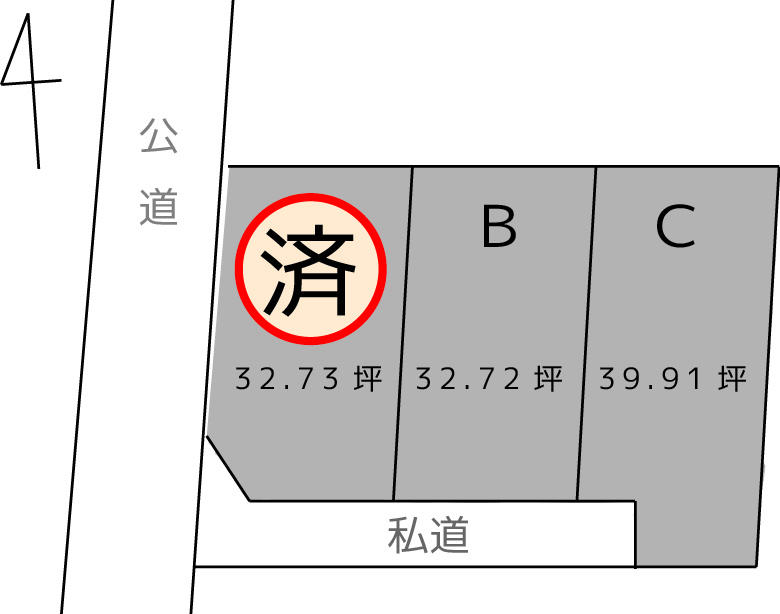 Compartment figure. Land price 32 million yen, Land area 108.16 sq m