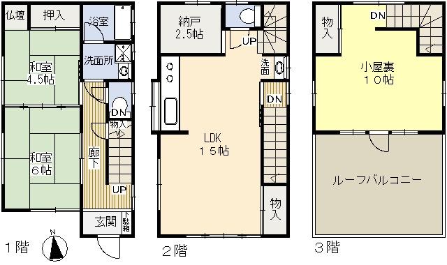 Floor plan. 22,800,000 yen, 3LDK + S (storeroom), Land area 82.66 sq m , Building area 92.74 sq m