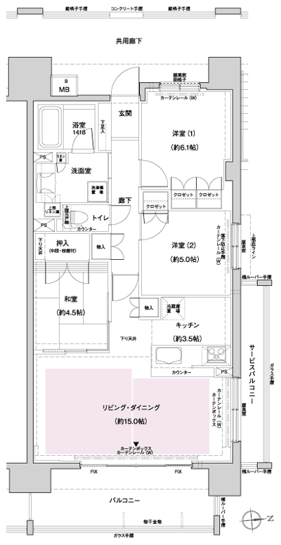 Floor: 3LDK, occupied area: 76.69 sq m