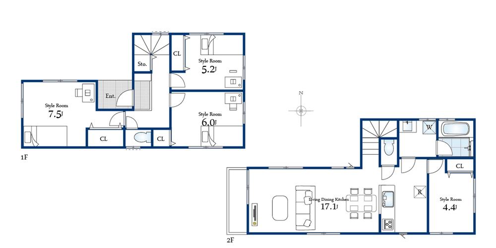 Floor plan. (B Building), Price 24,800,000 yen, 4LDK, Land area 84.28 sq m , Building area 91.91 sq m