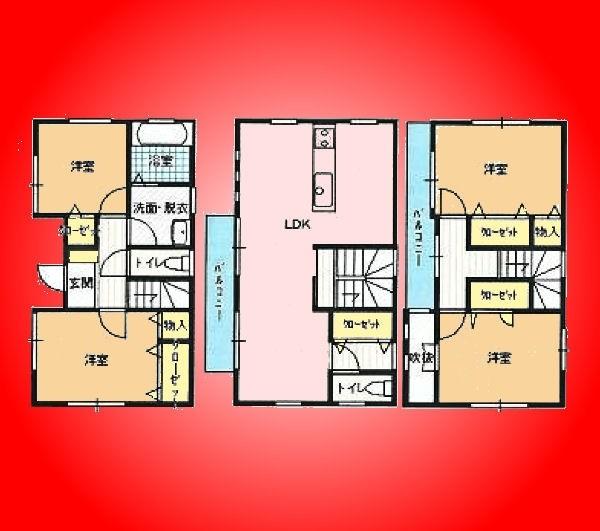 Floor plan. 24,900,000 yen, 4LDK, Land area 111.29 sq m , Building area 109.58 sq m