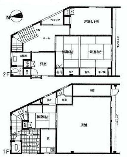 Floor plan. 34,800,000 yen, 5K, Land area 106.59 sq m , Building area 145.7 sq m