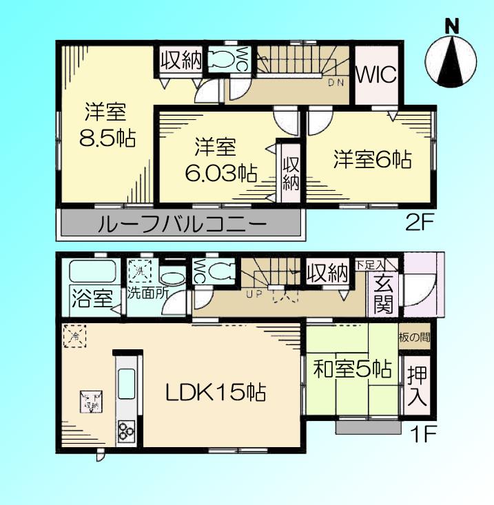 Floor plan. 22,800,000 yen, 4LDK, Land area 105.4 sq m , Building area 98.12 sq m