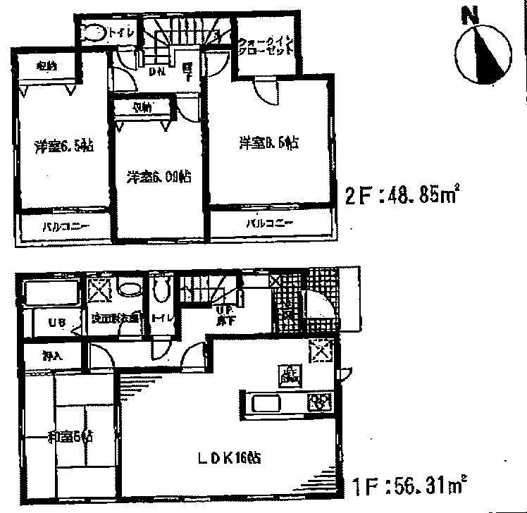 Floor plan. 18.9 million yen, 4LDK, Land area 372.28 sq m , Building area 105.16 sq m Kazo south Obama - newly built single-family