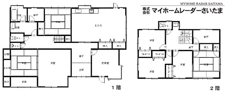 Floor plan. 38,300,000 yen, 7LDK + 2S (storeroom), Land area 2,095.7 sq m , Building area 223.98 sq m site 635 square meters  ☆ Even large satisfied with the large family spacious with floor plan  ☆ Other buildings There are two on-site.  ☆ I am surprised to the size of the site.  ☆ Bulge dream of family in various ways.