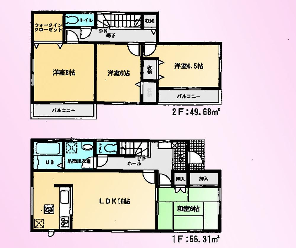 Floor plan. Price 18,800,000 yen, 4LDK, Land area 323.88 sq m , Building area 105.99 sq m