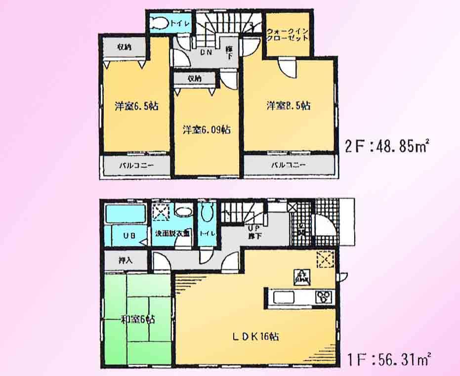 Floor plan. Price 18.2 million yen, 4LDK, Land area 372.28 sq m , Building area 105.16 sq m