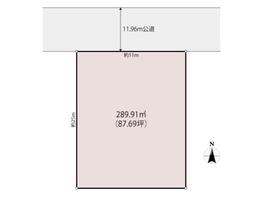 Compartment figure. Land price 13.8 million yen, Land area 289.91 sq m compartment view