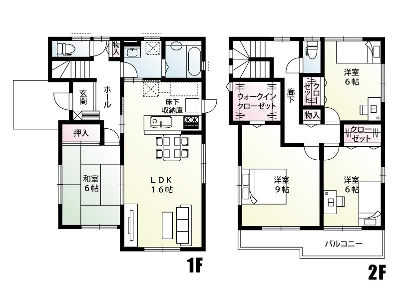 Floor plan. (F Building), Price 24,800,000 yen, 4LDK, Land area 164.77 sq m , Building area 109.3 sq m