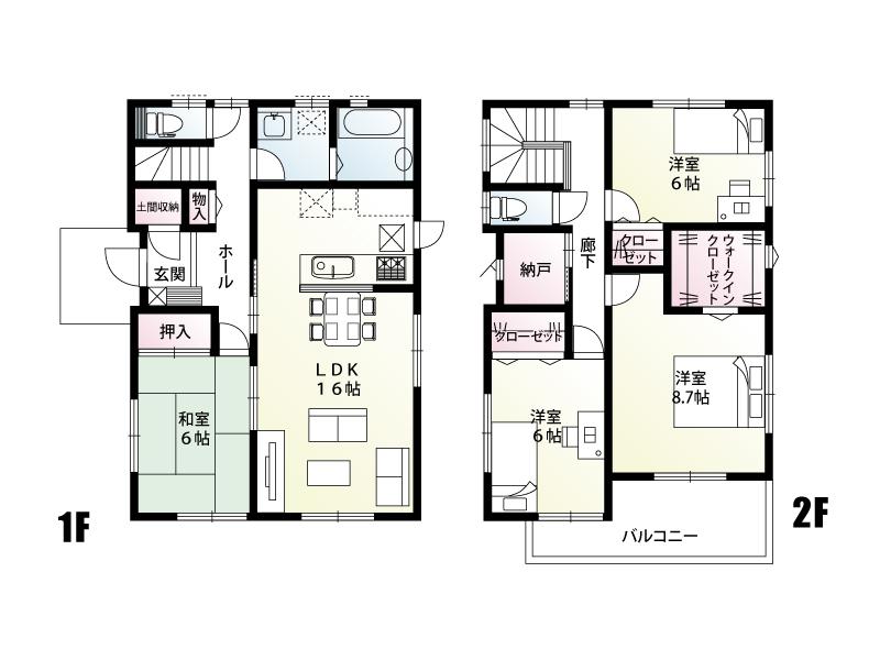 Floor plan. (E Building), Price 24,800,000 yen, 4LDK+S, Land area 166.51 sq m , Building area 111.52 sq m