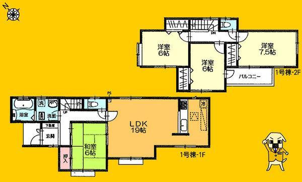 Floor plan. 21,800,000 yen, 4LDK, Land area 223.87 sq m , Building area 104.33 sq m