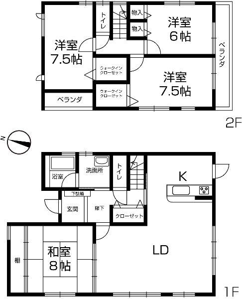 Floor plan. 19,800,000 yen, 4LDK, Land area 374.64 sq m , Building area 118.41 sq m 4LDK Termite control construction work already 5 year warranty
