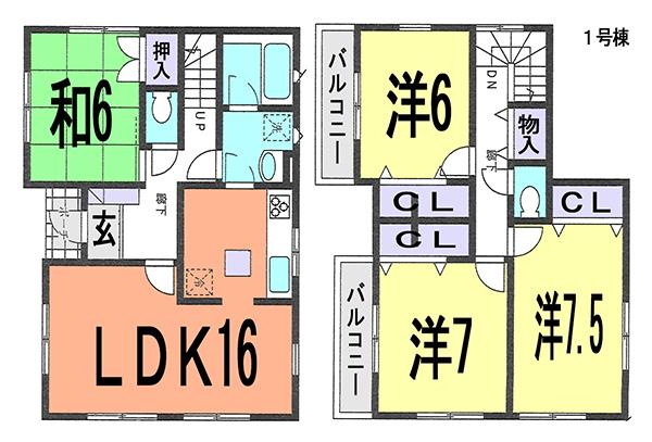 Floor plan. (1 Building), Price 17.8 million yen, 4LDK, Land area 183.71 sq m , Building area 100.03 sq m