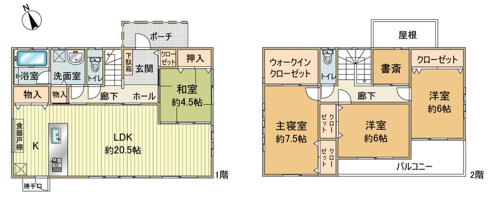 Floor plan. 24,800,000 yen, 4LDK, Land area 385.86 sq m , LDK of room to building area 119.24 sq m family gather