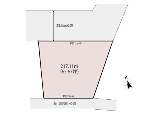 Compartment figure. Land price 11.9 million yen, Land area 217.11 sq m compartment view