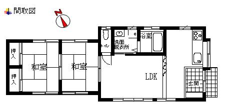 Floor plan. 7.8 million yen, 2LDK, Land area 110.38 sq m , Building area 59.62 sq m
