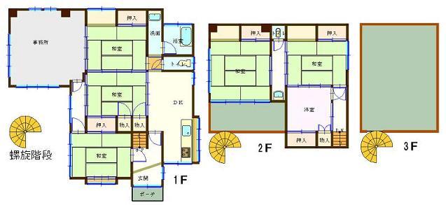 Floor plan. 9.8 million yen, 7DK, Land area 234 sq m , Building area 127.86 sq m