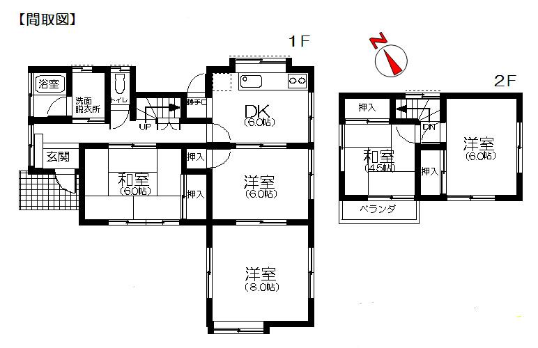 Floor plan. 6.8 million yen, 5DK, Land area 152 sq m , Building area 85 sq m