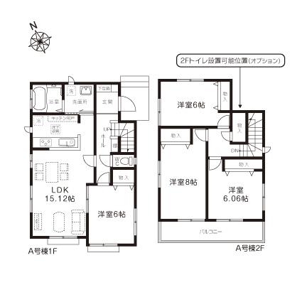 Floor plan. (A Building), Price 24,800,000 yen, 4LDK, Land area 133.05 sq m , Building area 98.12 sq m