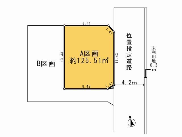 Compartment figure. Land price 13.5 million yen, Land area 125.51 sq m