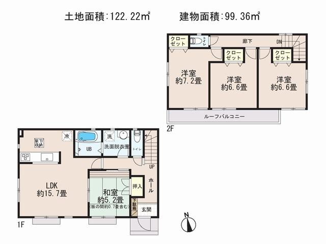Floor plan. (2), Price 20.8 million yen, 4LDK, Land area 122.22 sq m , Building area 99.36 sq m