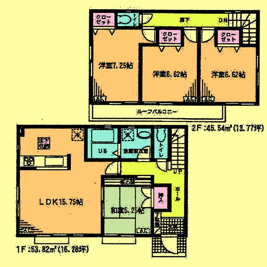 Floor plan. Price 20.8 million yen, 4LDK, Land area 122.22 sq m , Building area 99.36 sq m