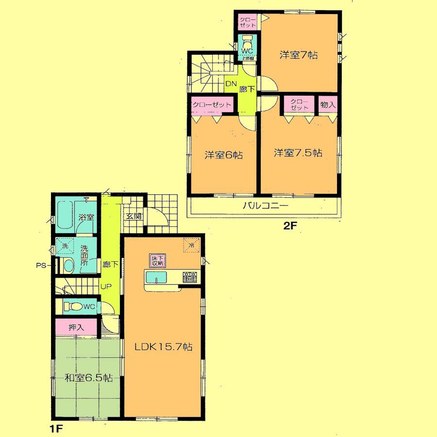 Floor plan. 21,800,000 yen, 4LDK, Land area 128.58 sq m , Building area 97.19 sq m located view in addition to this, It will be provided by the hope of design books, such as layout. 