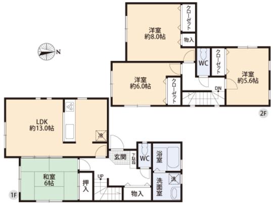 Floor plan. 21.9 million yen, 4LDK, Land area 120.1 sq m , Building area 101.84 sq m floor plan