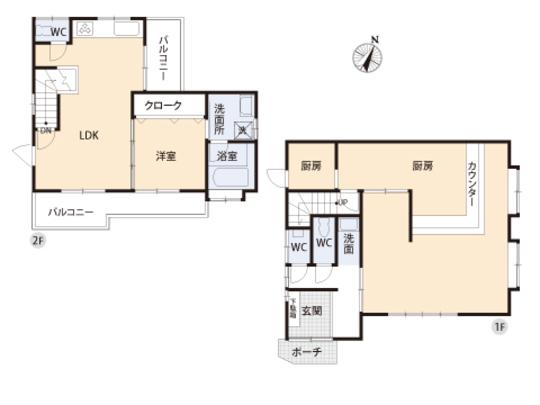 Floor plan. 15.8 million yen, 1LDK, Land area 120.77 sq m , Building area 96.05 sq m floor plan