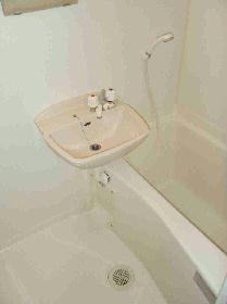 Bath. Wash basin of a pure white bath marked with a mirror. 