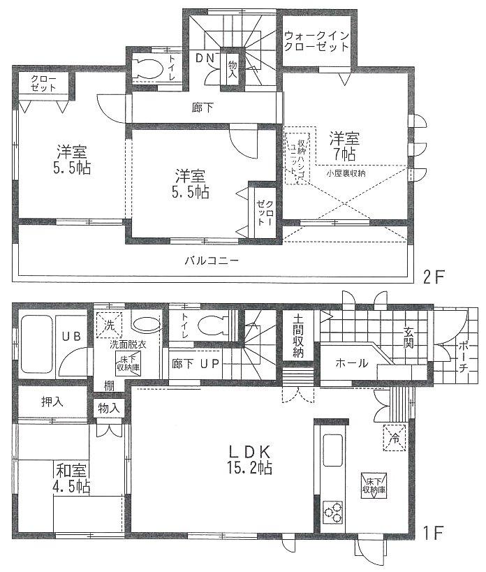 Floor plan. (A Building), Price 27,800,000 yen, 4LDK, Land area 120 sq m , Building area 95.63 sq m