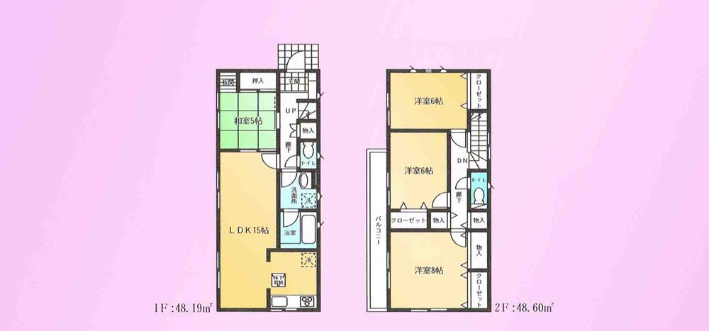 Floor plan. Price 17.8 million yen, 4LDK, Land area 147.73 sq m , Building area 96.79 sq m