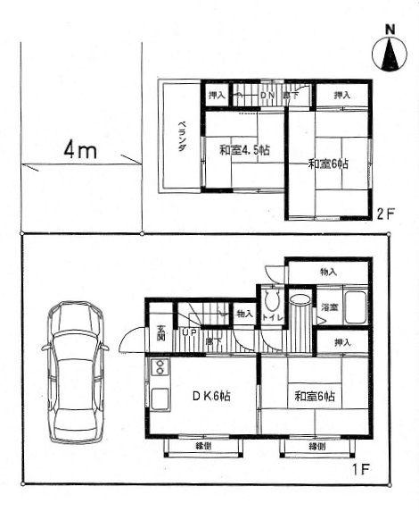Floor plan. 8.5 million yen, 3DK, Land area 106 sq m , Building area 57.11 sq m