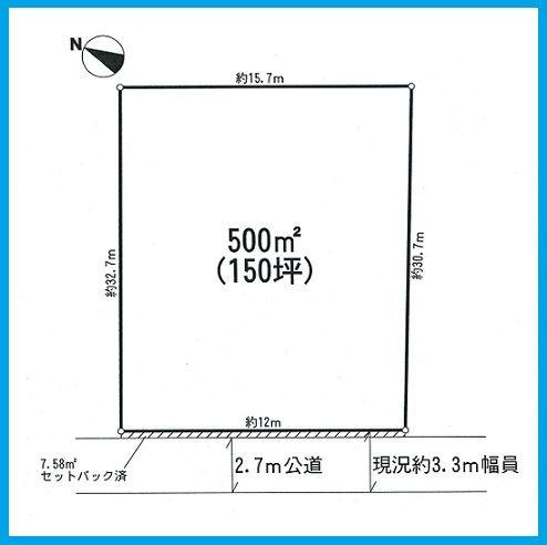 Compartment figure. Land price 15 million yen, Land area 500 sq m