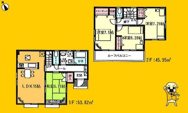 Floor plan. 25,800,000 yen, 4LDK, Land area 150.02 sq m , Building area 99.77 sq m