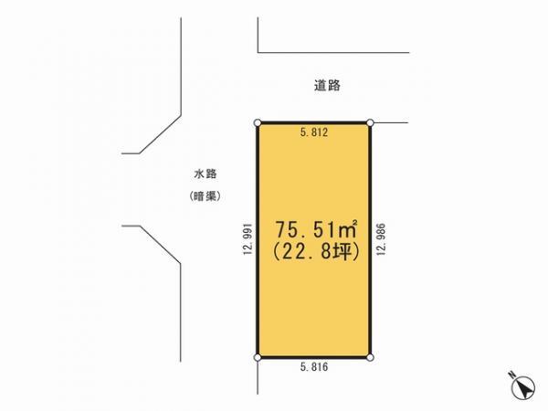 Compartment figure. Land price 5 million yen, If the land area 75.51 sq m drawings and the present situation is different will honor the current state