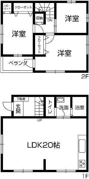 Floor plan. 15.8 million yen, 3LDK, Land area 70.88 sq m , Building area 82.8 sq m 3LDK