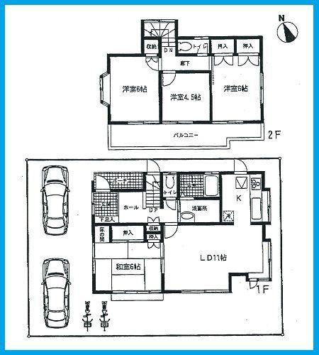 Floor plan. 12 million yen, 4LDK, Land area 145.46 sq m , Building area 91.08 sq m