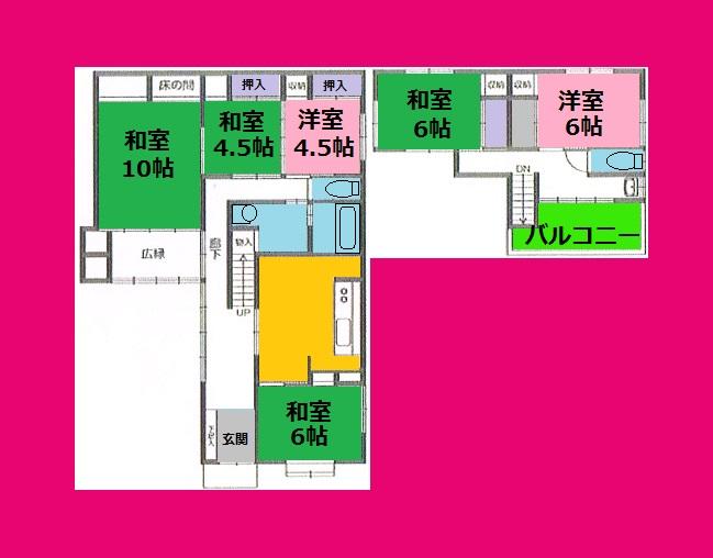 Floor plan. 16.8 million yen, 6DK, Land area 318.09 sq m , Building area 139.09 sq m