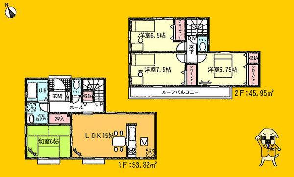 Floor plan. 24,800,000 yen, 4LDK, Land area 142.94 sq m , Building area 99.77 sq m