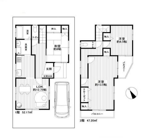 Floor plan. 15.9 million yen, 3LDK, Land area 101.17 sq m , Building area 99.37 sq m