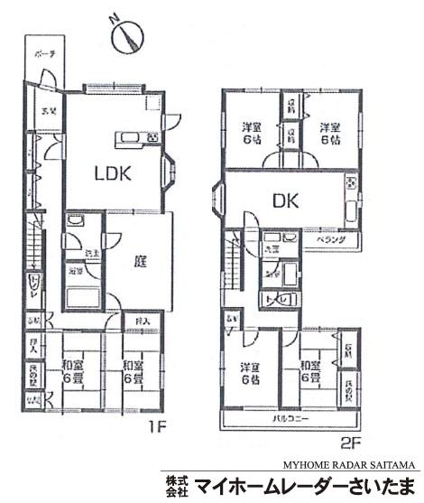 Floor plan. 24,800,000 yen, 6LDDKK, Land area 150 sq m , Building area 160.64 sq m renovation in  ☆ Everybody can be great satisfaction in the firm 2 family house.  ☆ Parking space There are also two because it is peace of mind.  ☆ The courtyard is the resting place of the family share.
